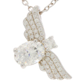 White Moissanite Sterling Silver Pendant shaped like a bird with sparkling gems, perfect for elegant jewelry collections.